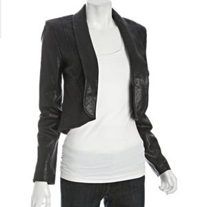 7 For All Mankind Black Rumble Leather Jacket